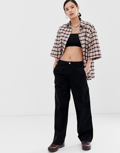 Брюки милитари в стиле 90-х с карманами по бокам ASOS DESIGN - Черный
