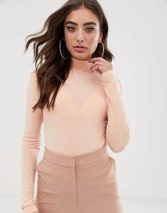 Боди-водолазка пастельного оранжевого цвета ASOS DESIGN - Оранжевый