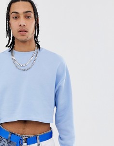 Свободный укороченный свитшот ASOS DESIGN - Синий