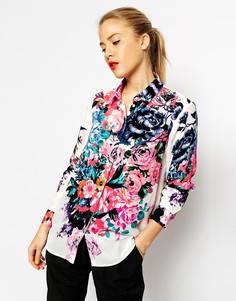 Мягкая блузка с ярким цветочным принтом ASOS - Мульти
