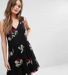 Свободное платье с вышивкой River Island - Мульти