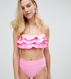 Топ-бандо с оборкой River Island - Розовый