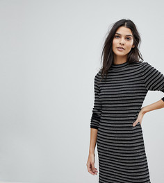 Трикотажное платье в полоску Esprit - Черный