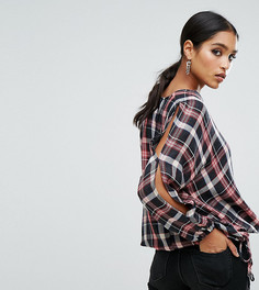 Топ в клетку с разрезами на рукавах River Island - Мульти