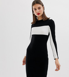 Черное облегающее платье в полоску River Island - Черный