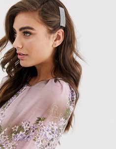 Серебристая квадратная заколка для волос с кристаллами ASOS DESIGN - Серебряный