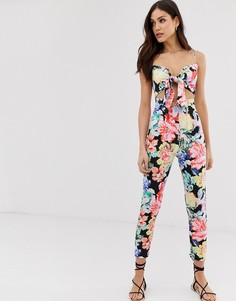 Комбинезон с узелком и цветочным принтом ASOS DESIGN - Мульти