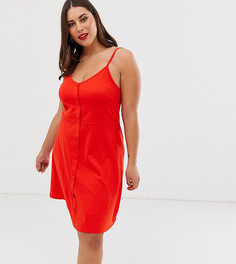 Платье мини на бретельках и с пуговицами Vero Moda Curve - Красный