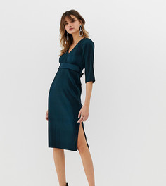 Сине-зеленое плиссированное платье миди River Island - Зеленый