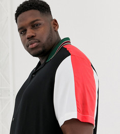 Черная классическая рубашка из вискозы в стиле 90-х с воротником и манжетами в рубчик ASOS DESIGN Plus - Кремовый