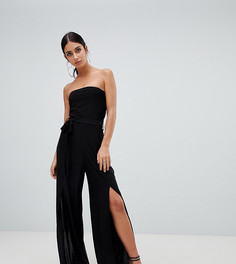 Черный комбинезон-бандо с разрезами Missguided - Черный