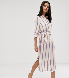 Платье миди в полоску, с пуговицами и завязкой на талии Vero Moda Tall - Мульти