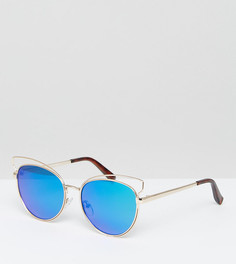 Солнцезащитные очки кошачий глаз с зеркальными стеклами New Look - Серебряный