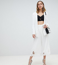Широкие брюки с кружевом River Island - Белый