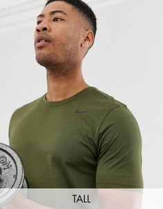 Футболка цвета хаки Nike Training Tall Dry 2.0 706625-395 - Зеленый
