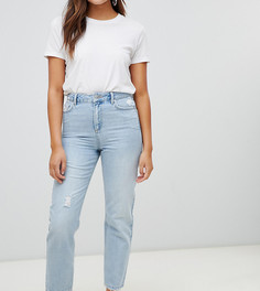 Светлые состаренные джинсы в винтажном стиле Miss Selfridge - Синий