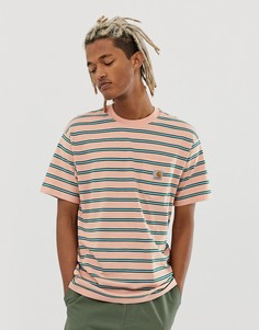 Оранжевая футболка в полоску с карманом Carhartt WIP Houston - Оранжевый