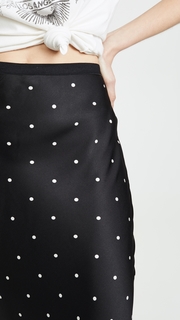 ANINE BING Bar Silk Polka Dot Skirt