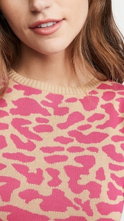 J.O.A. Leopard Short Sleeve Sweater