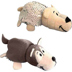 Мягкая игрушка-вывернушка 1Toy "Блеск с пайетками", Хаски-Полярный медведь