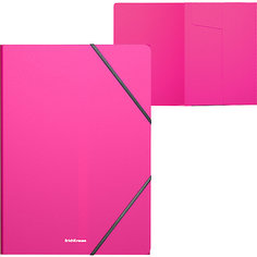 Папка на резинках пластиковая ErichKrause Neon, A4, розовый