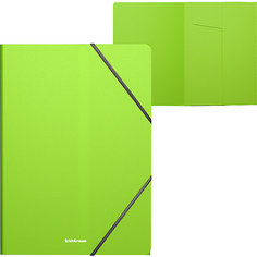 Папка на резинках пластиковая ErichKrause Neon, A4, зеленый