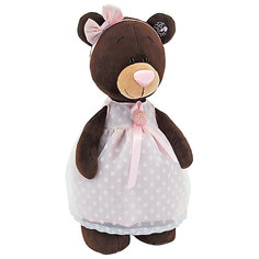 Мягкая игрушка Orange Choco&Milk Мишка Milk: Стоячая в платье с брошью, 35 см