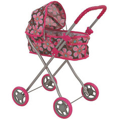 Коляска для кукол Buggy Boom Микси, коричнево-малиновая