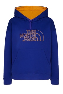 Синее худи с оранжевым логотипом The North Face