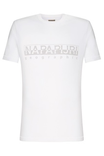 Белая футболка с логотипом Napapijri