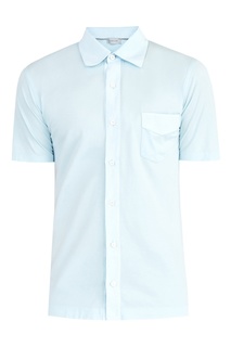 Голубая рубашка с короткими рукавами Cortigiani