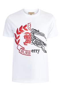 Белая футболка с вышивкой Burberry