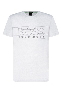 Серая футболка с логотипом Boss Green