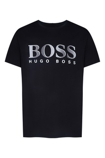 Черная футболка с принтом Hugo Boss