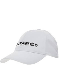 Бейсболка белого цвета из хлопка Karl Lagerfeld