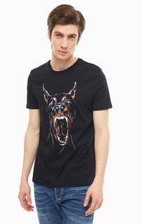 Черная хлопковая футболка с круглым вырезом Mavi