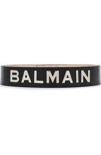 Кожаный пояс с логотипом бренда Balmain