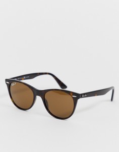 Круглые солнцезащитные очки с поляризованными стеклами Ray-Ban 0RB2185 - Коричневый