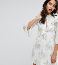 Платье А-силуэта с оборками и принтом металлик Miss Selfridge - Мульти