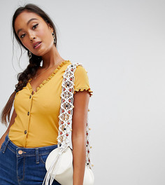 Топ цвета охры на пуговицах Miss Selfridge - Желтый