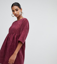 Свободное вельветовое платье бордового цвета Missguided - Красный