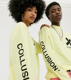 Желтый лонгслив с логотипом COLLUSION Unisex - Желтый