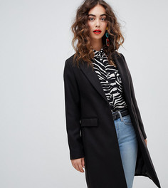 Черное приталенное пальто New Look - Черный