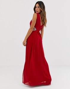 Платье макси с декорированной талией TFNC - Красный