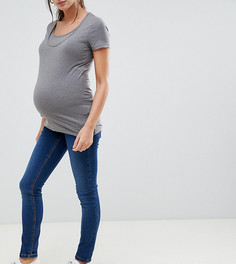 Синие джинсы слим с посадкой над животом Mamalicious maternity - Синий Mama.Licious