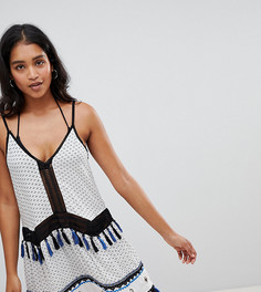 Пляжное платье на бретельках с кисточками River Island - Синий