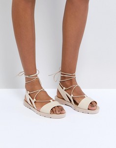Сандалии со шнуровкой ASOS FIZZLE - Бежевый