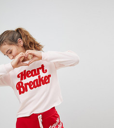 Трикотажные пижамные шорты и топ с надписью Heartbreaker New Look - Розовый