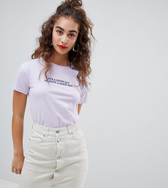Футболка с надписью Good Day New Look - Фиолетовый