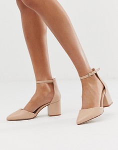 Кожаные туфли на блочном каблуке Aldo - Бежевый